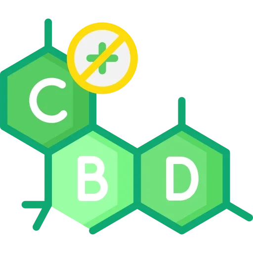 icona stilizzata colorata del principio del CBD per la pagina cbd shop su weed therapy